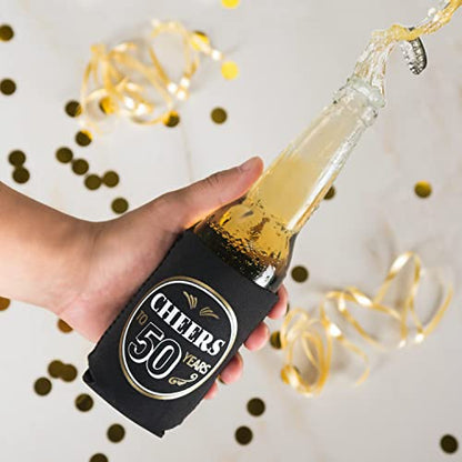  50th Birthday Can Coolers (12 Pack) - Cheers To 50 Years , Happy 50th Birthday Decorations For Men , Over The Hill Party Supplies 50th Birthday Party Favors For Guests , 50 Year Old