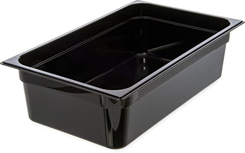  Carlisle FoodService Products 3086003 StorPlus High Heat Food Pan, 2.5" Deep, Third Size, Black, 1/3 Size (Pack Of 6)