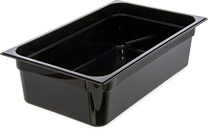  Carlisle FoodService Products 3086003 StorPlus High Heat Food Pan, 2.5" Deep, Third Size, Black, 1/3 Size (Pack Of 6)