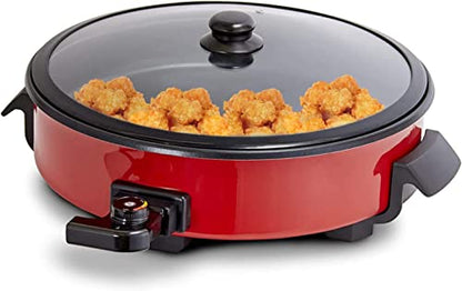  14-Inch Family Nonstick Electric Skillet - For Pizza, Burgers, Cookies, Fajitas, Breakfast & More (5Qt.)