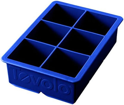  King Cube Ice Tray (Charcoal) - Reusable & Large Silicone Molds For Whiskey, Cocktails, Coffee, Bartender Accessories, & Smoothies / BPA-Free & Dishwasher-Safe