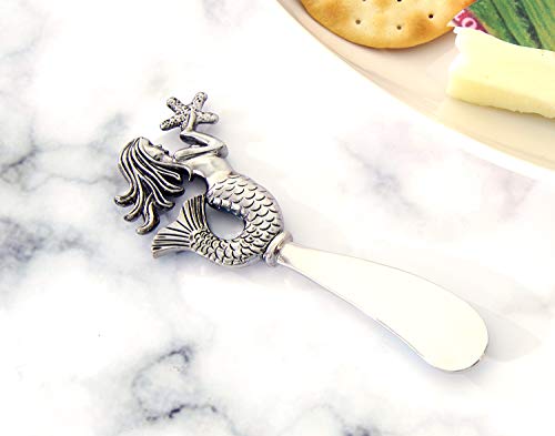  Mermaid Cheese Spreader, 4 3/4" L, Sliver