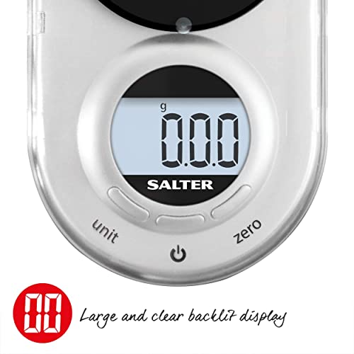 Salter Alter 1260 SVDRA Precision Electronic Scale, Micro Pocket Digital Scales, 500g Capacity, In 0.05g Increments, Neat Storage, Large LCD Display, Compact, Discreet Design, For Jewellery, Spices, Coins