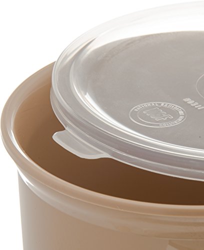  Round Storage Container With Lid, 1.2 Quart Crock, Beige