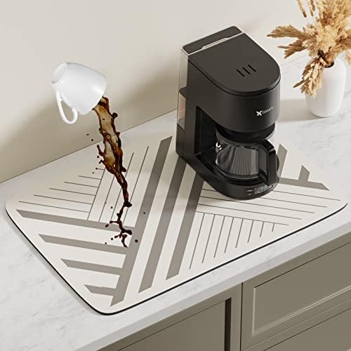  Coffee Bar Mat - Coffee Mat For Countertop 18 * 12 Inch Absorbent And Spill-Proof - Anti-Slip Coffee Bar Accessories - Shock & Noise Absorption For Coffee Machines - Multi-Use