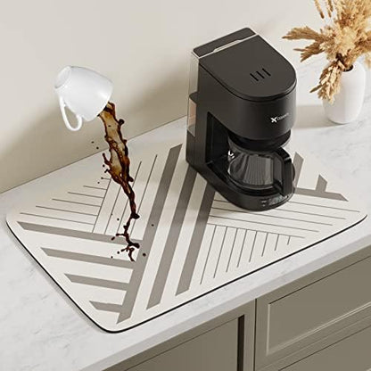  Coffee Bar Mat - Coffee Mat For Countertop 18 * 12 Inch Absorbent And Spill-Proof - Anti-Slip Coffee Bar Accessories - Shock & Noise Absorption For Coffee Machines - Multi-Use