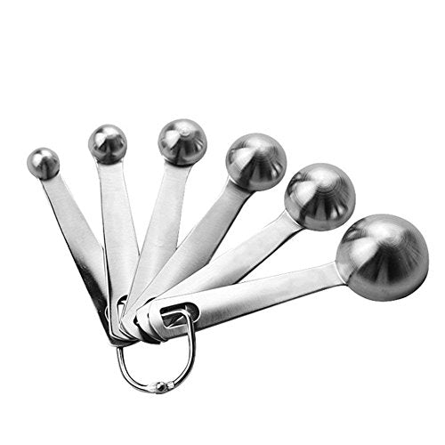 Measuring Spoons Stainless Steel Small Tablespoon Accurate Kitchen Measuring Spoons 1/2 Tablespoon And 1/8 Teaspoon Metal Measuring Spoon For Dry And Liquid Ingredients, Set Of 6.