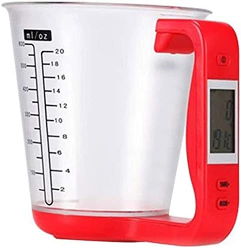 Measuring Cup Kitchen Scales Digital Beaker Libra Electronic Tool Scale With LCD Temperature And Weight Display (Black)