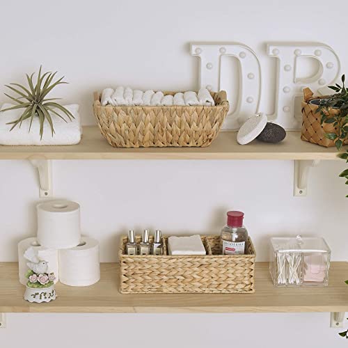  3-Section Wicker Baskets And Toilet Paper Baskets Set