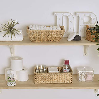  3-Section Wicker Baskets And Toilet Paper Baskets Set