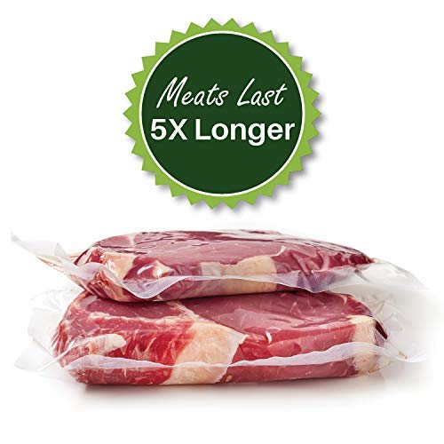  Four FoodVacBags 8" X 50' Commercial Vacuum Sealer Rolls Food Storage Bags Compatible With Foodsaver And Sous Vide Cooking (200 Feet)