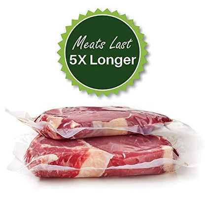  Four FoodVacBags 8" X 50' Commercial Vacuum Sealer Rolls Food Storage Bags Compatible With Foodsaver And Sous Vide Cooking (200 Feet)