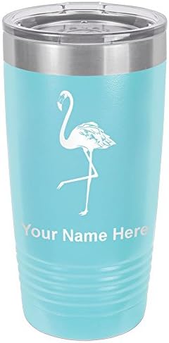  20oz Vacuum Insulated Tumbler Mug, Flamingo, Personalized Engraving Included (Coral)