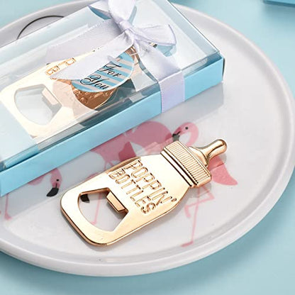  12pcs Bottle Opener Baby Shower Favor For Guest,Rose Gold Feeding Bottle Opener Wedding Favors Baby Shower Giveaways Gift To Guest, Party Favors Gift & Party Decorations Supplies (Blue, 12)