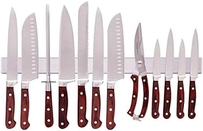  Magnetic Knife Holder For Wall - 16 Inch Powerful Stainless Steel Kitchen Knife Magnetic Strip - Use As Magnetic Knife Holder, Knife Organizer, Knife Rack, Knife Bar And Tool Holder By Greatful Home