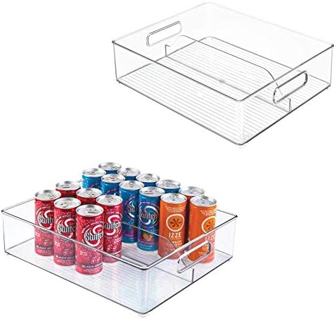 IDesign Recycled Plastic Resipreme Divided Fridge And Freezer, 12” X 4” X 14.5”, Clear
