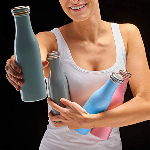 Lurch Urch Germany Thermal Bottle For Hot And Cold Drinks Made Of Double-Walled Stainless Steel (Pearl Blue, 25, Oz. | 0.75l)