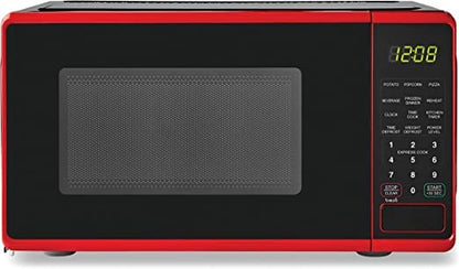  RAMR 0.7 Cu. Ft. Countertop Microwave Oven, 700 Watts, Easy Clean Interior, Child Safety Lock, Red
