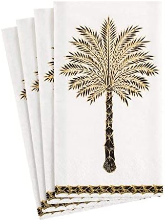  Grand Palms Paper Guest Towel Napkins In Black - Two Packs Of 15