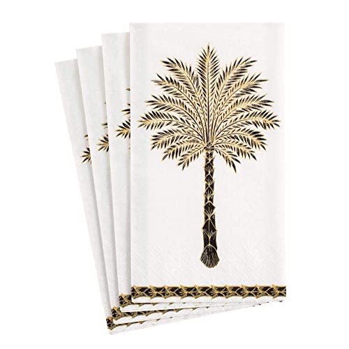  Grand Palms Paper Guest Towel Napkins In Black - Two Packs Of 15