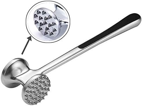  Meat Tenderizer Stainless Steel 304 Hammer Mallet Tool 9" Length Dual-spiked-sided Tenderizers Softener For Tenderizing Steak, Beef, Chicken, Lamb And Minced Meat