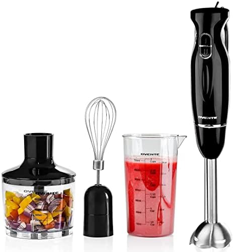  Vente Electric Immersion Hand Blender 300 Watt 2 Mixing Speed With Stainless Steel Blades, Powerful Portable Easy Control Grip Stick Mixer Perfect For Smoothies, Puree Baby Food & Soup, Black HS560B