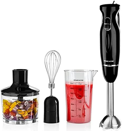  Vente Electric Immersion Hand Blender 300 Watt 2 Mixing Speed With Stainless Steel Blades, Powerful Portable Easy Control Grip Stick Mixer Perfect For Smoothies, Puree Baby Food & Soup, Black HS560B