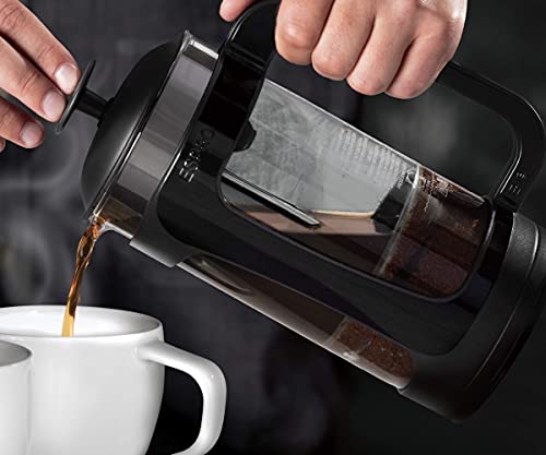  - P3 French Press - Double Micro-Filtered Coffee And Tea Maker, Grit-Free And Bitterness-Free Brews, Durable Stainless Steel Frame, Ideal For Loose Tea And Coffee Grounds - (Black, 32 Oz)