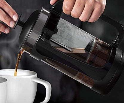  - P3 French Press - Double Micro-Filtered Coffee And Tea Maker, Grit-Free And Bitterness-Free Brews, Durable Stainless Steel Frame, Ideal For Loose Tea And Coffee Grounds - (Black, 32 Oz)