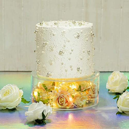  Clear Acrylic Fillable Cake Stand Cake Riser Cake Tier,Round Cake Display Stand,Floating Cake Stand,Cylinder Pedestal Stand,Decorative Centerpiece For Wedding Birthday Party 10x4 Inch,6x4 Inch