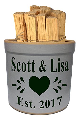  2 Gallon Personalized Stoneware Crock - Heart