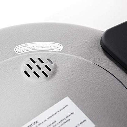  Commercial Rice Cooker And Warmer, 60 Cups Large Cooked (30 Cup Uncooked) Rice With Hinged Lid, Non-Stick Insert Pot, Stainless Steel Exterior
