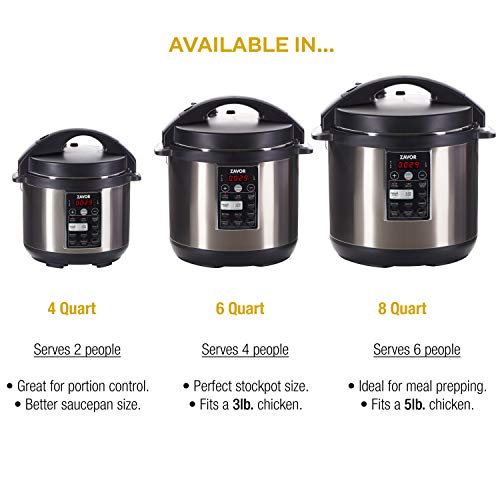  Avor LUX Multi-Cooker, 4 Quart Electric Pressure Cooker, Slow Cooker, Rice Cooker, Yogurt Maker And More - Stainless Steel (ZSELX01)