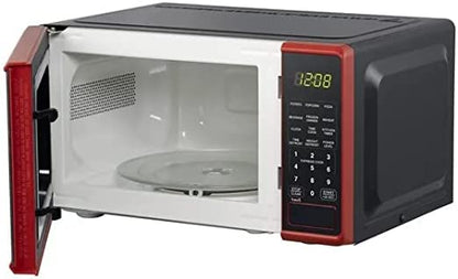  RAMR 0.7 Cu. Ft. Countertop Microwave Oven, 700 Watts, Easy Clean Interior, Child Safety Lock, Red