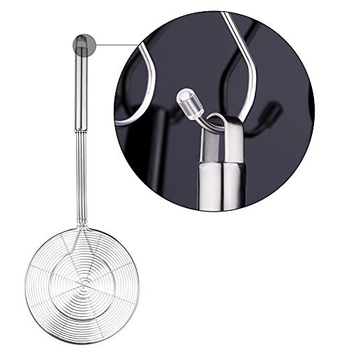  Pider Strainer Skimmer, Swify Stainless Steel Asian Strainer Ladle Frying Spoon With Handle For Kitchen Deep Fryer, Pasta, Spaghetti, Noodle, 5.5 Inch