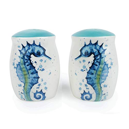  Salt And Pepper Shakers - Adorable Ceramic Seahorse Novelty Set