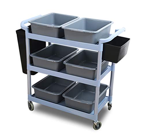  4-Pack Commercial Bus Tubs 8L, Grey Plastic Bus Box/Tote, Bus Wash Dish Basin Pans