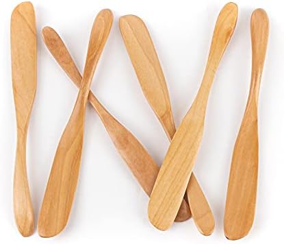  Framendino, 6 Pack Wooden Butter Spreaders Wood Cheese Peanut Jelly Jam Sandwich Cream Spreader Breakfast Dessert Condiment Spatula Spatulas For Kitchen Baking Tool Natural Color 6.5"