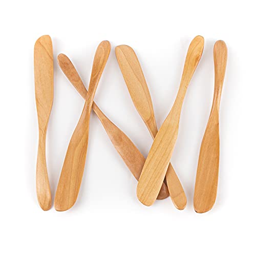  Framendino, 6 Pack Wooden Butter Spreaders Wood Cheese Peanut Jelly Jam Sandwich Cream Spreader Breakfast Dessert Condiment Spatula Spatulas For Kitchen Baking Tool Natural Color 6.5"