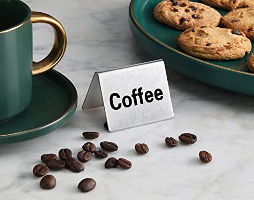  27051 Stainless Steel Table Tent Sign, (Coffee), 2"x 2", Set Of 2