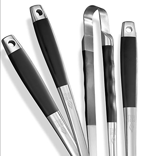  4-Piece Stainless Steel BBQ Tool Utensil Set - Professional Grade Barbecue Accessories