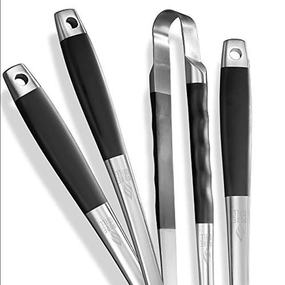  4-Piece Stainless Steel BBQ Tool Utensil Set - Professional Grade Barbecue Accessories