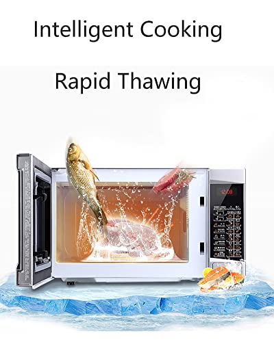  DUNOG 20L 1180W Digital Microwave 10 Auto Cook Menus,Clock & Timer,Defrost Setting, Turntable Heating,Easy Clean