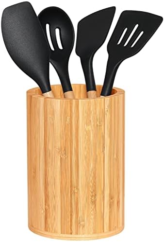  Marble Utensil Holder For Kitchen Counter Decor, Flatware & Utensil Storage Organizer - Kitchen Utensil Organizer For Countertops, Pantry, Bathroom, Office & Center Table