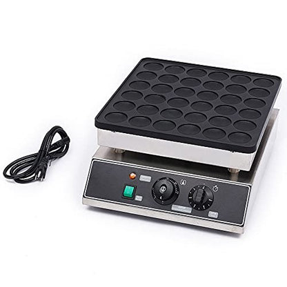  Mini Dutch Pancake Baker Maker, Commercial Electric Nonstick 36Pcs 1.9Inch Poffertje Mini Waffle Pancake Maker Stainless Steel For Restaurants, Cafes Shops