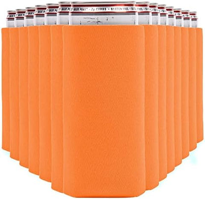 Slim Can Cooler Sleeves (14-Pack) Soft Insulated Slim Can Koolie For White Claw Seltzer & Slim Beer - HTV Blanks For Vinyl Projects - Skinny Can Koolies Bulk - Tall Can Koolie - Coolies For Slim Cans
