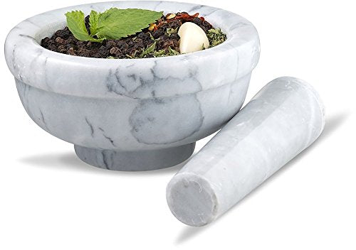  Ler Mortar And Pestle Set Marble Grey 3.75 Inches Diameter