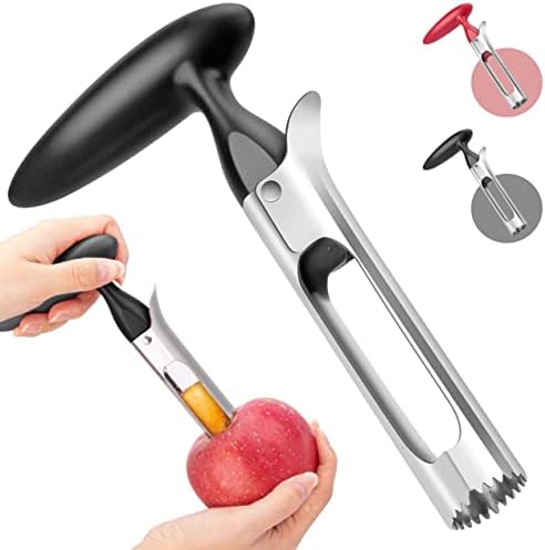  Pple Corer Cutter, Professional Apple Cutter，with Comfortable Handle Premium Apple Corer Remover, Durable Sturdy Fruit Cutter Kitchen Gadgets -LIANGKEN (black)