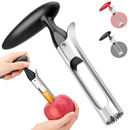  Pple Corer Cutter, Professional Apple Cutter，with Comfortable Handle Premium Apple Corer Remover, Durable Sturdy Fruit Cutter Kitchen Gadgets -LIANGKEN (black)