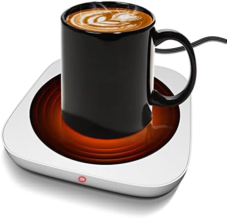  Lectric Coffee Cup Warmer For Desk, Smart Coffee Mug Heater Warmer For Home Office, Warming Plate For Tea, Milk & Candle – ENIGMA (White)
